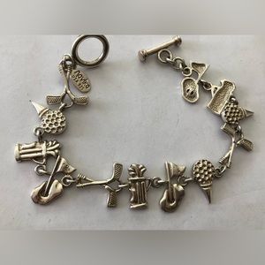 NAVIKA Sterling Silver GOLF THEME Bracelet